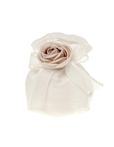 Bocciolo Sacchetto quadrato Rosa Beige 10cm | G3S