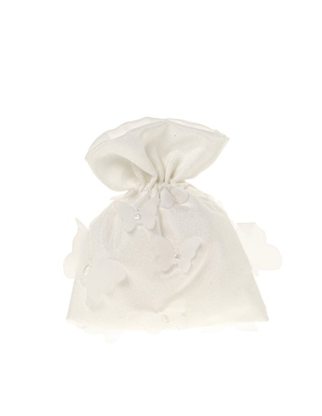 Butterfly Sacchetto portaconfetti Farfalla Bianco 10x12cm | G3S
