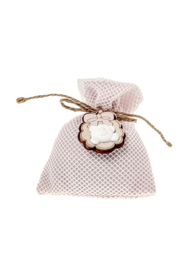 Fioccolo Sacchetto portaconfetti Rosa 10x12cm | G3S