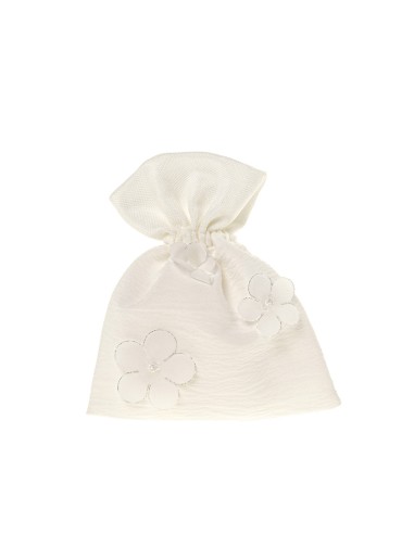 Flower Sacchetto portaconfetti Fiore Bianco 10x12cm | G3S
