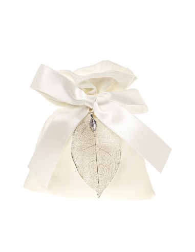Foglia Sacchetto portaconfetti Bianco 10x12cm | G3S