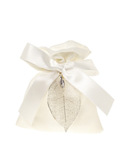 Foglia Sacchetto portaconfetti Bianco 10x12cm | G3S