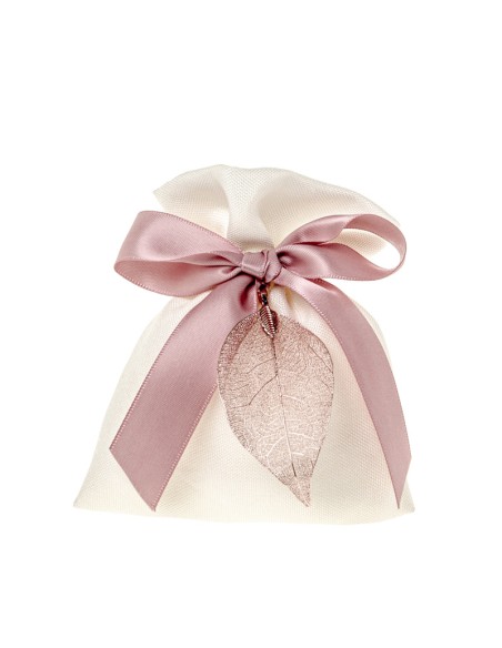 Foglia Sacchetto portaconfetti Rosa antico 10x12cm | G3S