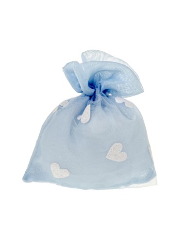 Glitter Heart Sacchetto portaconfetti Cuore Cielo 10x12cm | G3S