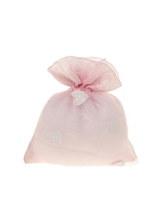 Glitter Heart Sacchetto portaconfetti Cuore Rosa 10x12cm | G3S