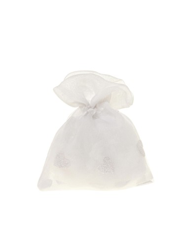 Heart Sacchetto portaconfetti Cuore Bianco 10x12cm | G3S