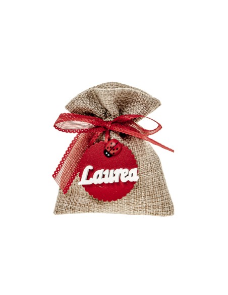 Rustic Laurea Sacchetto portaconfetti 8x10cm | G3S