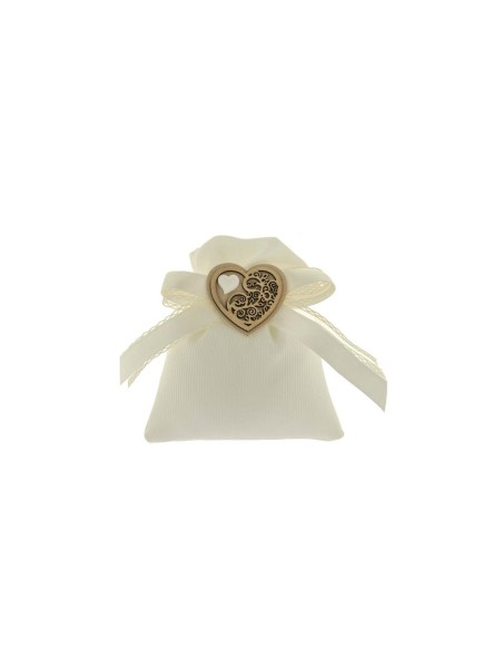 Due Cuori Sacchetto portaconfetti Cuore 10x12cm | G3S