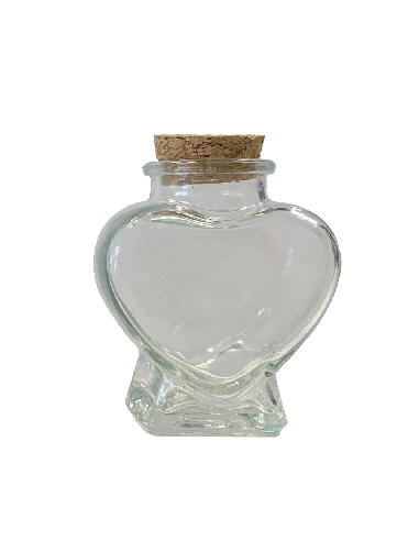 Contenitore portaconfetti in vetro a cuore 6,5cm x h9cm | G3S