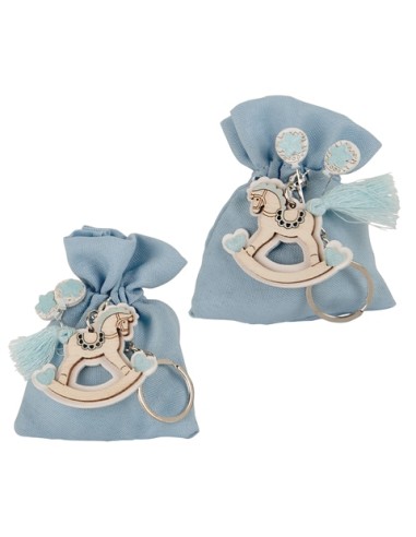Cavallino Sacchetto Portaconfetti con Portachiavi Cielo - 2 soggetti assortiti SC731 | G3S