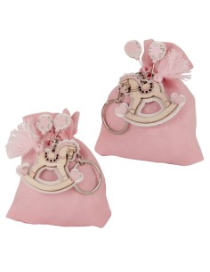Cavallino Sacchetto Portaconfetti con Portachiavi Rosa - 2 soggetti assortiti SC732 | G3S