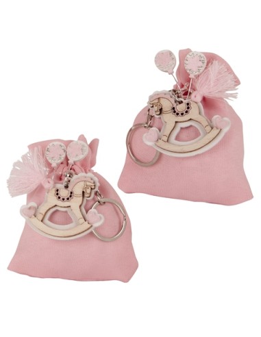 Cavallino Sacchetto Portaconfetti con Portachiavi Rosa - 2 soggetti assortiti SC732 | G3S