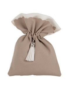 Elegante sacchetto Matrimonio Tortora 10x13cm C2803 | G3S