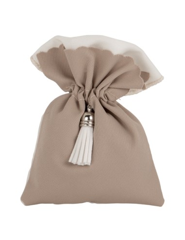 Elegante sacchetto Matrimonio Tortora 10x13cm C2803 | G3S