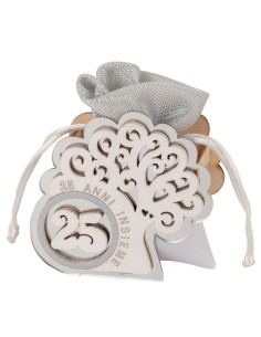 Eternal Scatola Portaconfetti 25 anni Argento 8x8x3cm SC755 | G3S