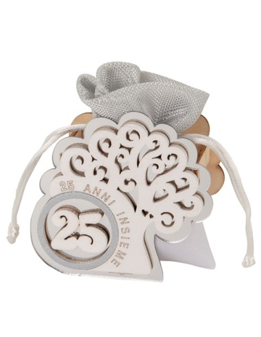 Eternal Scatola Portaconfetti 25 anni Argento 8x8x3cm SC755 | G3S