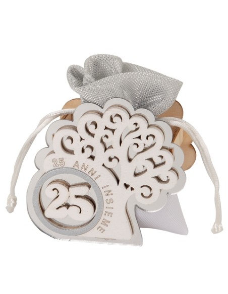 Eternal Scatola Portaconfetti 25 anni Argento 8x8x3cm SC755 | G3S