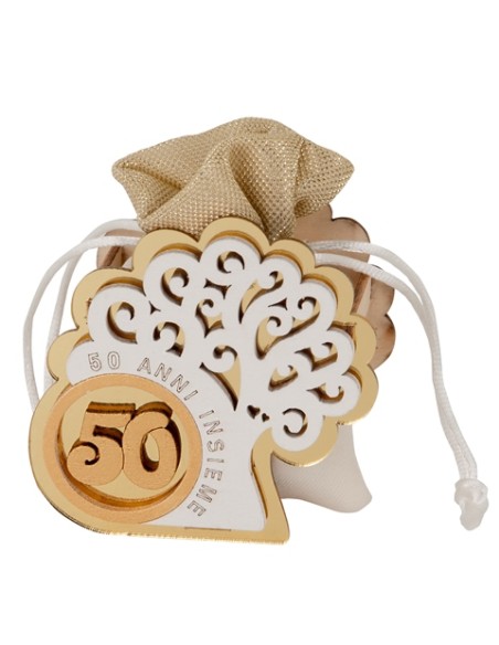 Eternal Scatola Portaconfetti 50 anni Oro 8x8x3cm SC756 | G3S
