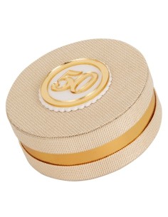 Life Scatola portaconfetti Oro Ø10cm x h4cm C2837 | G3S