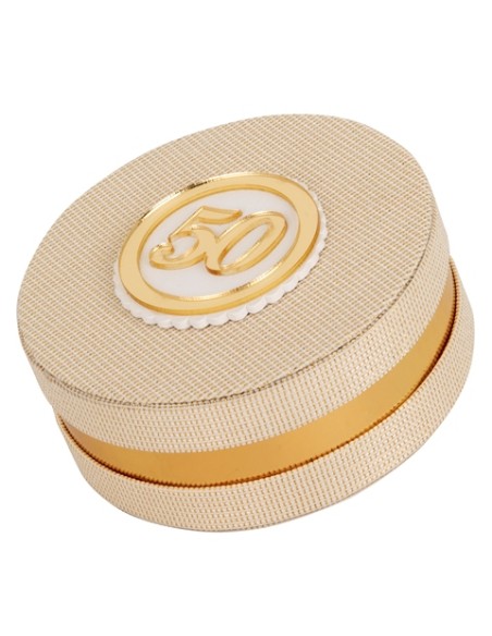 Life Scatola portaconfetti Oro Ø10cm x h4cm C2837 | G3S