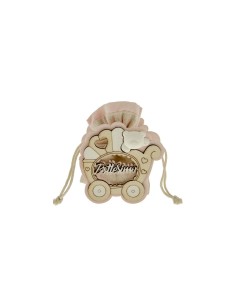 New Arte Portaconfetti Carrozzina Rosa h8cm | G3S