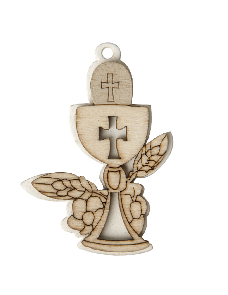 Decorazione in legno Calice Comunione 5cm | G3S