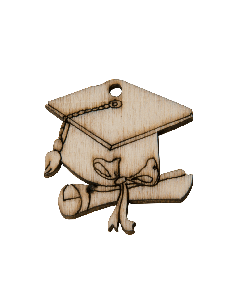 Decorazione in legno Tocco Laurea 4cm | G3S