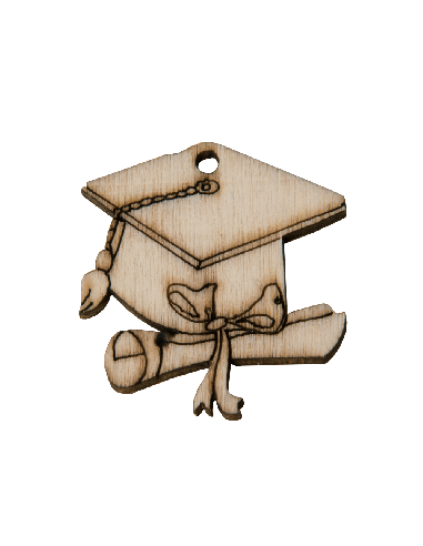 Decorazione in legno Tocco Laurea 4cm | G3S