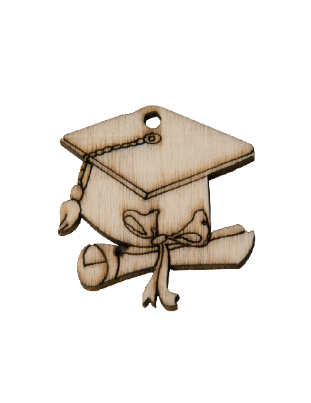 Decorazione in legno Tocco Laurea 4cm | G3S