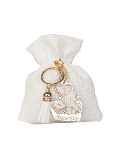 Altare Sacchetto con portachiavi Comunione 10x12cm | G3S Bomboniere
