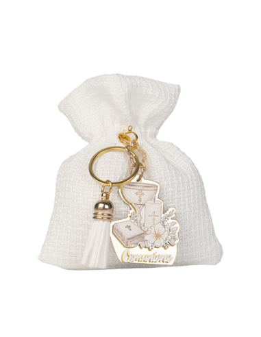Altare Sacchetto con portachiavi Comunione 10x12cm | G3S Bomboniere