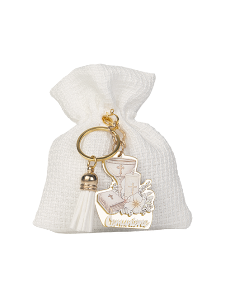 Altare Sacchetto con portachiavi Comunione 10x12cm | G3S Bomboniere