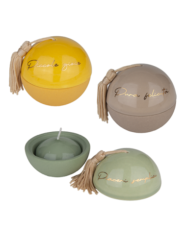 Ball Portacandela sfera Colore - 3 soggetti assortiti Ø7cm | G3S Bomboniere