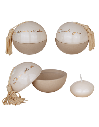 Ball Portacandela sfera Natura - 3 soggetti assortiti Ø7cm | Vendita Ingrosso G3S