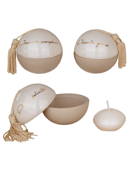 Ball Portacandela sfera Natura - 3 soggetti assortiti Ø7cm | Vendita Ingrosso G3S