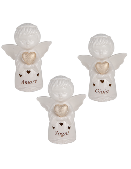 Celeste Lampada LED Angelo Celeste - 3 soggetti assortiti h18cm | G3S Bomboniere