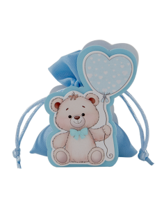 Cento Cuori Portaconfetti Celeste Baby 9cm | Vendita Ingrosso G3S