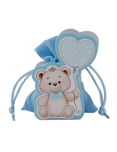 Cento Cuori Portaconfetti Celeste Baby 9cm | Vendita Ingrosso G3S