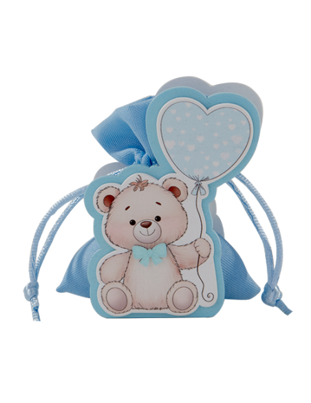 Cento Cuori Portaconfetti Celeste Baby 9cm | Vendita Ingrosso G3S