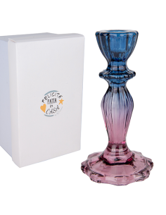 Colorfull Portacandela Purple h15,5cm con scatola | G3S Ingrosso