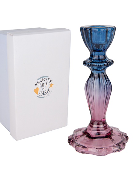 Colorfull Portacandela Purple h15,5cm con scatola | G3S Ingrosso