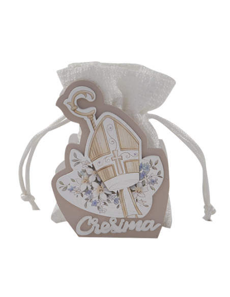 Croce Portaconfetti Mitria Cresima 8cm | G3S Bomboniere