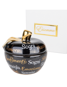 Estasi Mela Box Nera Ø8cm x h7,5cm con scatola | G3S