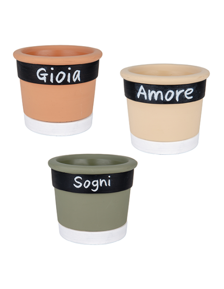 Gesso Portapiantina - 3 soggetti assortiti Ø10cm x h9cm | G3S