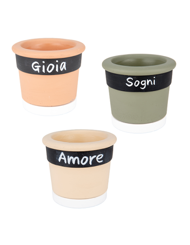 Gesso Portapiantina - 3 soggetti assortiti Ø8cm x h7cm | G3S Bomboniere