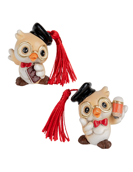 Gufolo Figurina Laurea - 2 soggetti assortiti 5cm | Vendita Ingrosso G3S