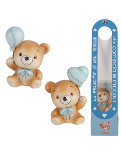 Happy Scatola Orsetto Celeste Baby - 2 soggetti assortiti h7,5cm con scatola | G3S