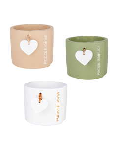 Heart Portapiantina - 3 soggetti assortiti Ø9,5cm x h8cm | Vendita Ingrosso G3S