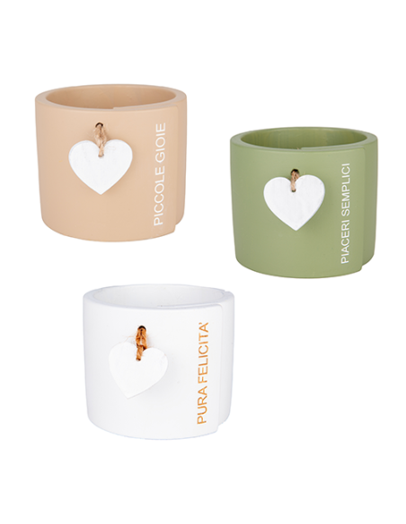 Heart Portapiantina - 3 soggetti assortiti Ø9,5cm x h8cm | Vendita Ingrosso G3S