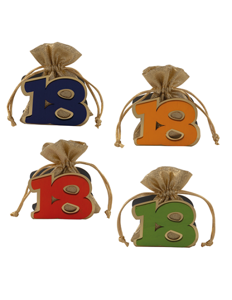 Oro 18 Portaconfetti Oro 18 Compleanno - 4 soggetti assortiti 8cm | G3S Ingrosso